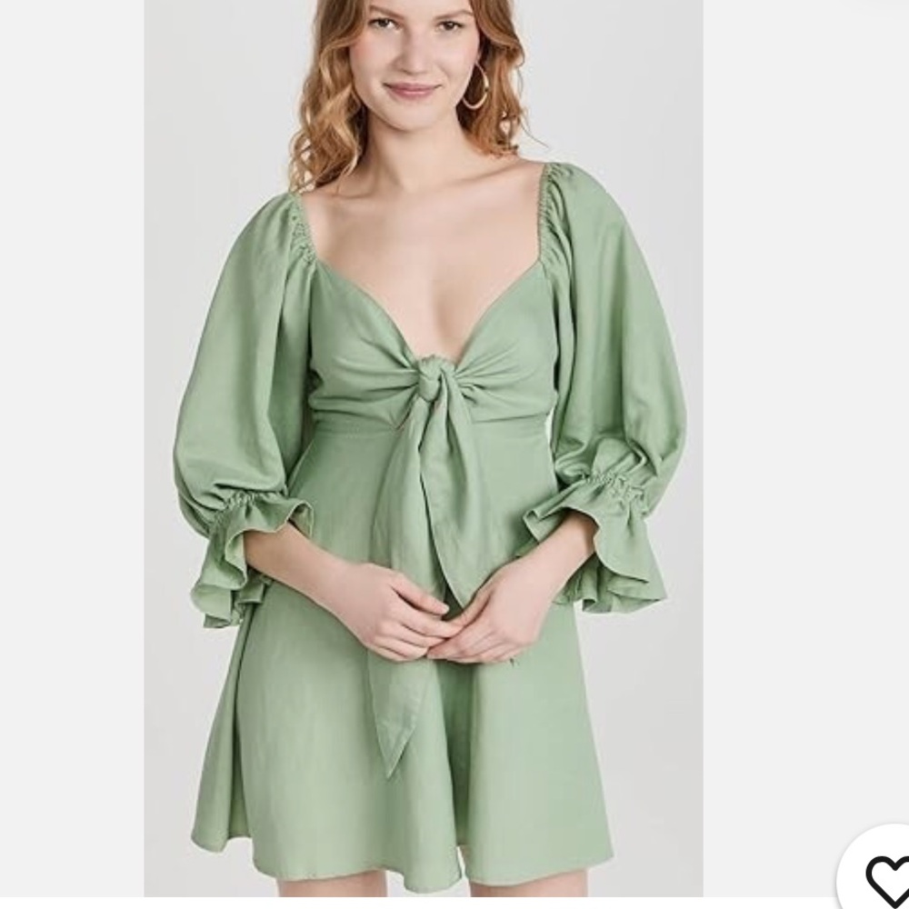 Charlie Holiday Lime Green Tie-Front Dress
